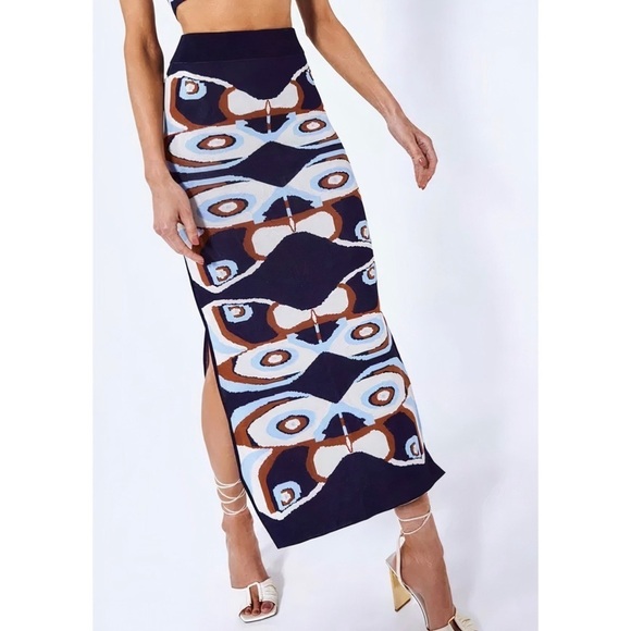 NWT ALEXIS Midi Knit Nylah Printed Skirt - Picture 1 of 7